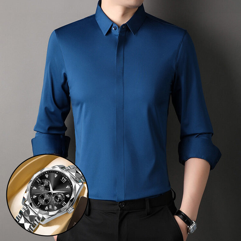 🎉2025 New Products Hot Sale✨Men's Wrinkle-Free Stretch Dress Shirt