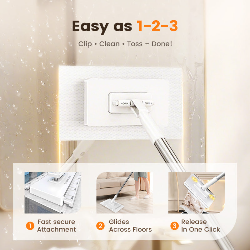 💦Last Day Sales 49% OFF🧹Disposable Dust Mop with 4 Reusable Cloths