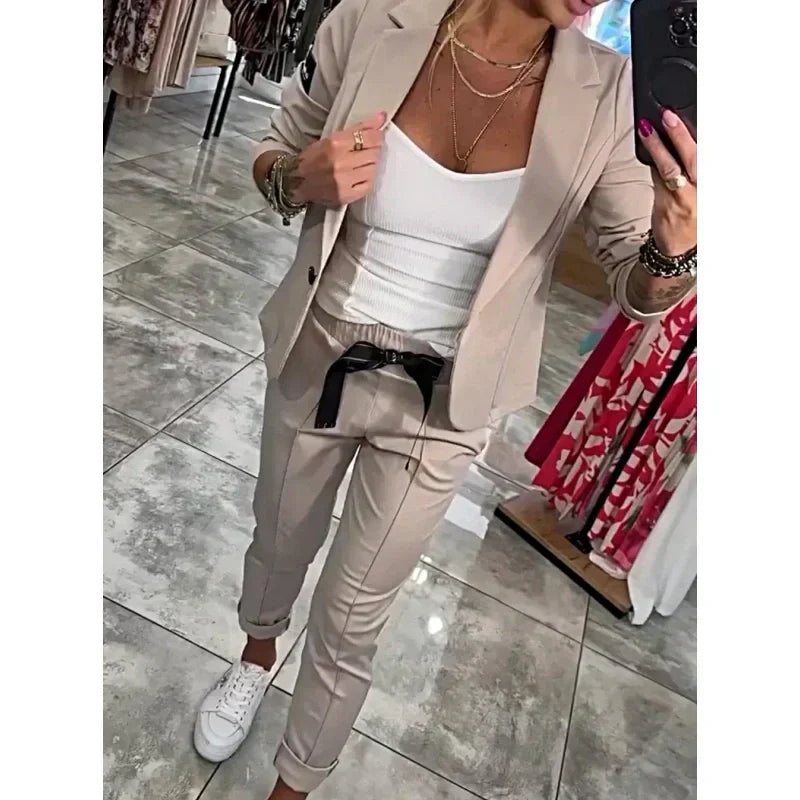 🎉2025 New Products Hot Sale✨Women's Casual Suit Jacket Pants 2-Piece Set