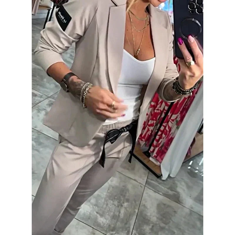 🎉2025 New Products Hot Sale✨Women's Casual Suit Jacket Pants 2-Piece Set